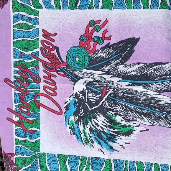 Harley Davidson Handkerchief Bandana Scarf Bald Eagle American Spirit Vintage - Picture 2 of 8